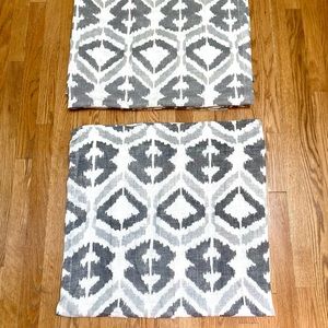 West Elm Tali Printed Linen - Gray Cotton Linen 48" X 84" Drape Panel - Pair(2)